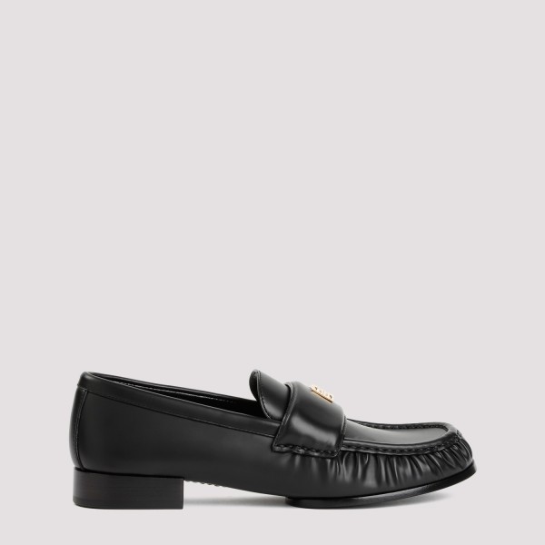 Shop Diesel Givenchy 4g Leather Loafers 36 In Xxb Deep Black