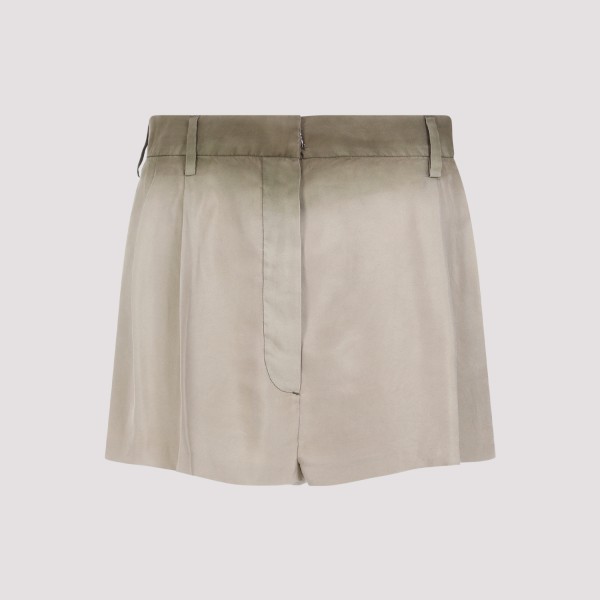 Shop Prada Silk Shorts 40 In F Corda