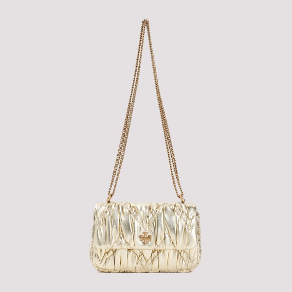 Shop Tory Burch Kira Metallic Diamond Mini Flap Bag Unica In Gold