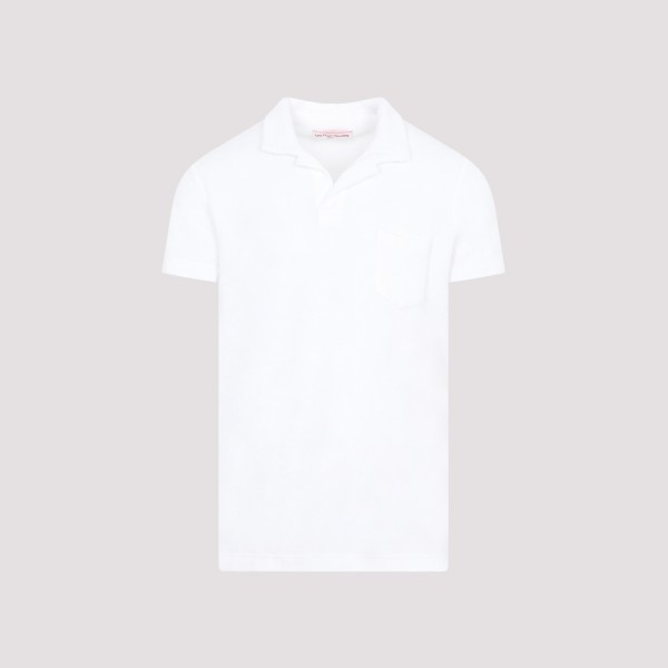 Shop Orlebar Brown Terry Cotton Polo Xl In White
