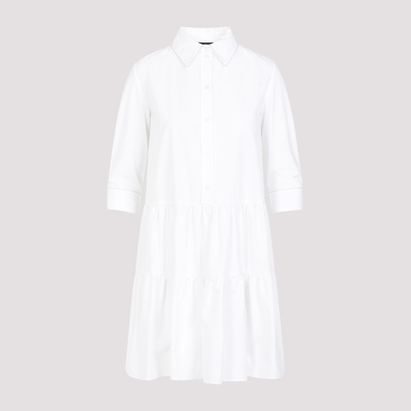Shop Fabiana Filippi Cotton Mini Dress 40 In Bianco Ottico
