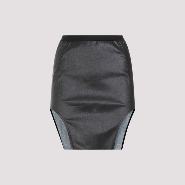 Shop Rick Owens Diana Denim Mini Skirt 42 In Black