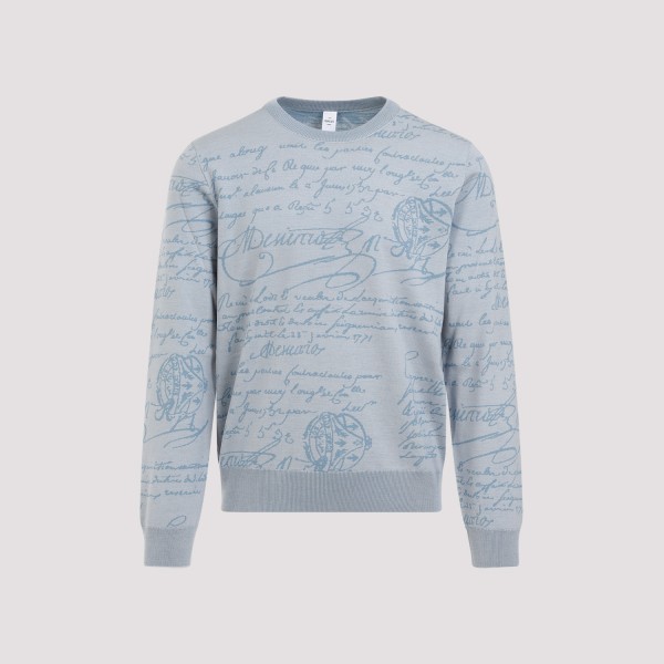 Shop Berluti Wool Sweater S In N Pale Blue