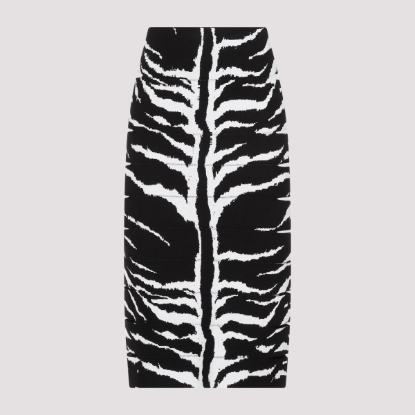 Shop Alaïa Alaia Zebra Pencil Skirt 36 In Blanc Noir