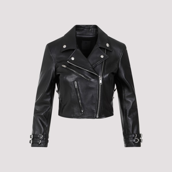 Shop Givenchy Lamb Leather Jacket 38 In Black