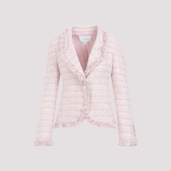 Shop Giambattista Valli Boucle Jacket 38 In M Pink Multi