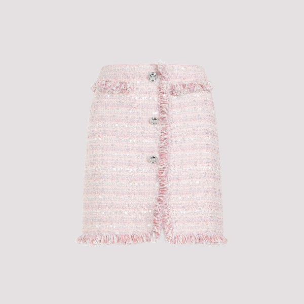 Shop Giambattista Valli Boucle Mini Skirt 38 In M Pink Multi