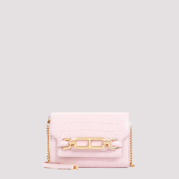 Shop Tom Ford Croco Embossed Calf Leather Handbag Unica In P Pastel Pink