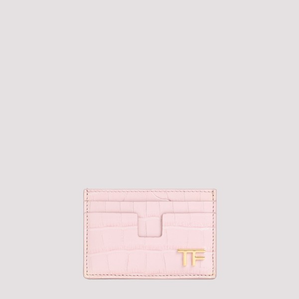 Shop Tom Ford Calf Leather Credit Card Case Unica In P Pastel Pink
