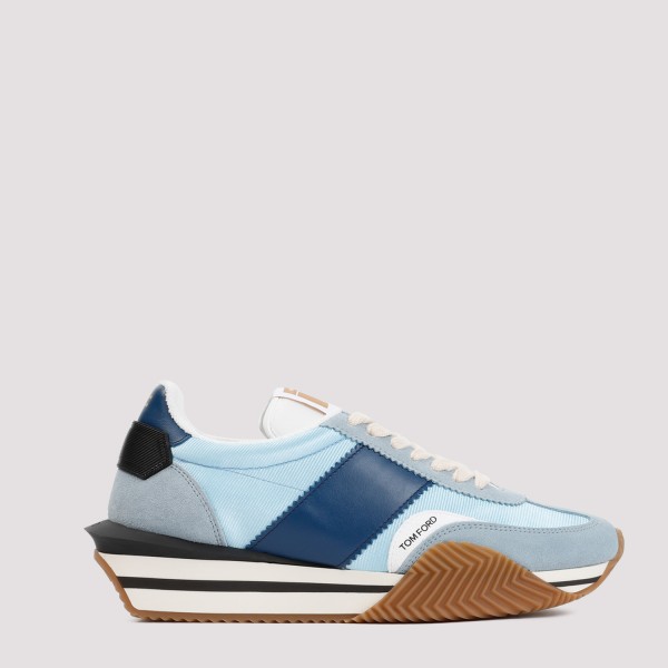 Shop Tom Ford James Sneakers 8+ In Lw Light Blue Cream