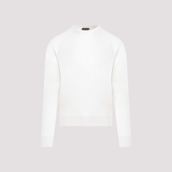 Shop Tom Ford Lightweight Crewneck 52 In Aw Ivory