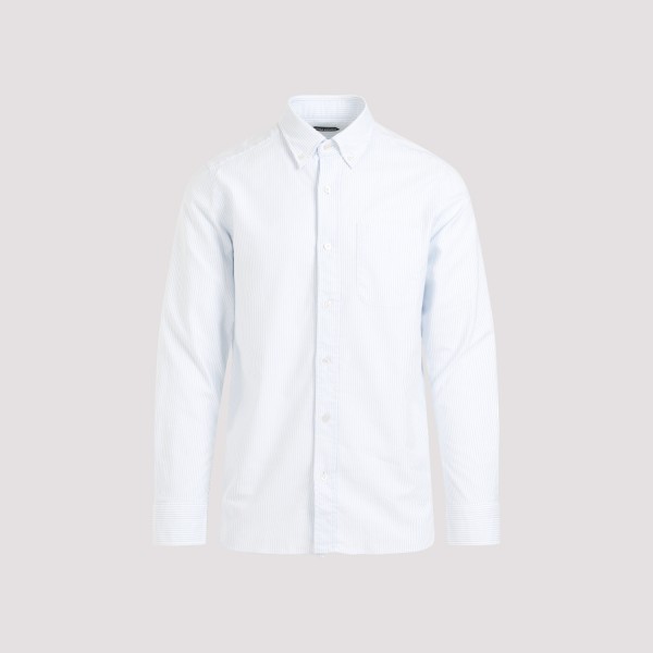 Shop Tom Ford Oxford Stripe Slim Shirt 39 In Xawb White Light Blue