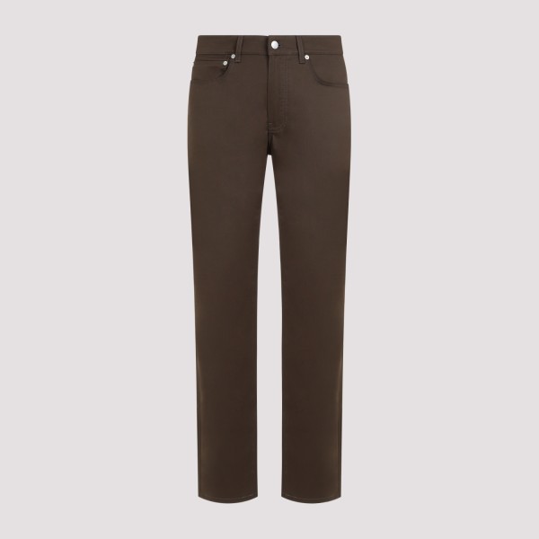 Shop Dunhill 5 Pocket Cotton Pants 31 In Moss Green