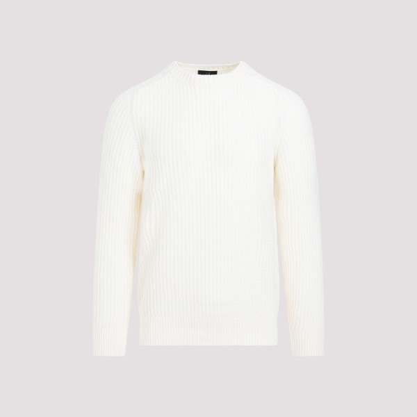 Shop Dunhill Open Knit Crewneck Pullover L In Off White