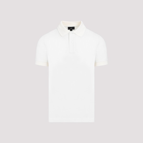 Shop Dunhill Piqué Cotton Polo S In Off White