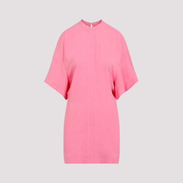 Shop Stella Mccartney Cape Short Dress 40 In Bright Pink