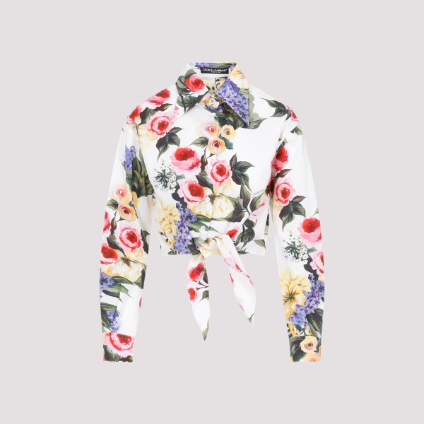 Shop Dolce & Gabbana Ls Rose Print Shirt 40 In Hayb Giardino Bianco