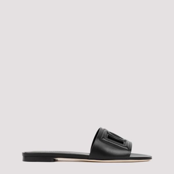 Shop Dolce & Gabbana Flat Slides Sandals 36 In Nero