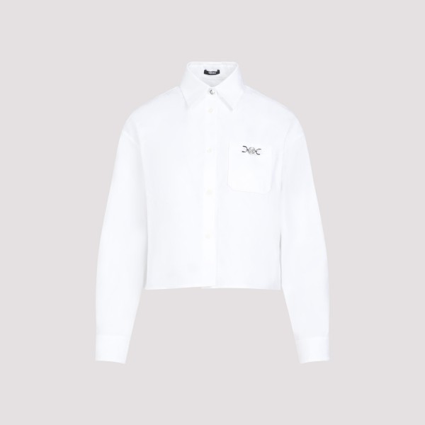 Shop Versace Informal Baroque Shirt 38 In W Optical White