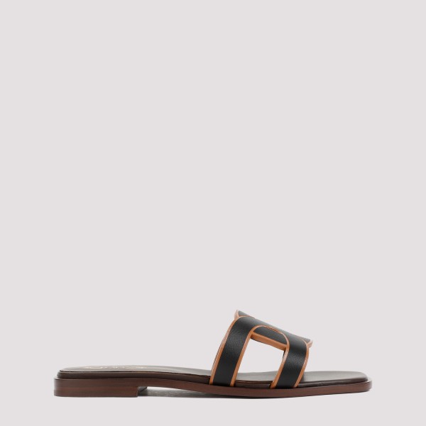 Shop Tod's Tod`s Calf Leather Flat Sandals 38 In Altraversione