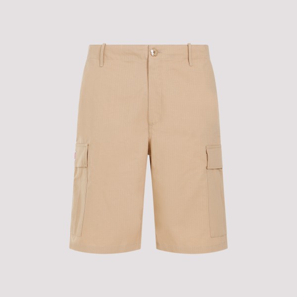 Shop Kenzo Cotton Workwear Shorts S In Camel