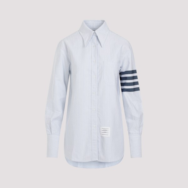 Shop Thom Browne Exaggerated Collar Easy Fit Shirt 38 In Blue