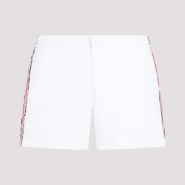 Shop Orlebar Brown Setter Tape Stripe Swim Shorts 31 In White