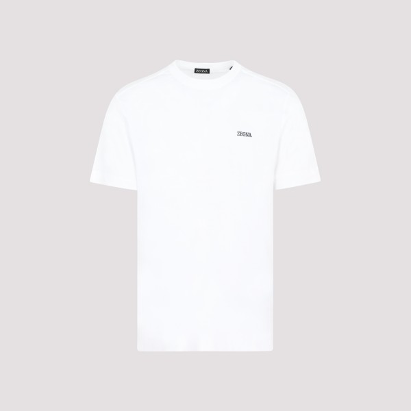 Shop Zegna Cotton T-shirt 50 In N Bianco Ottico