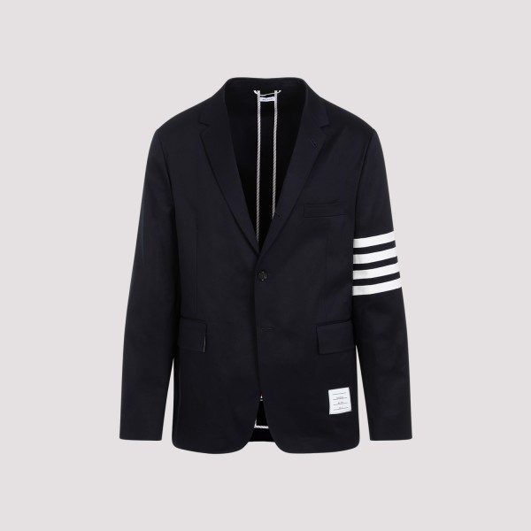 Shop Thom Browne Unconstructed Classic Jacket 4 In Navy
