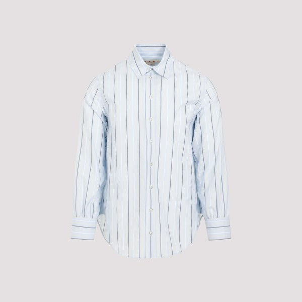 Shop Marni Cotton Shirt 42 In Stb Aquamarine