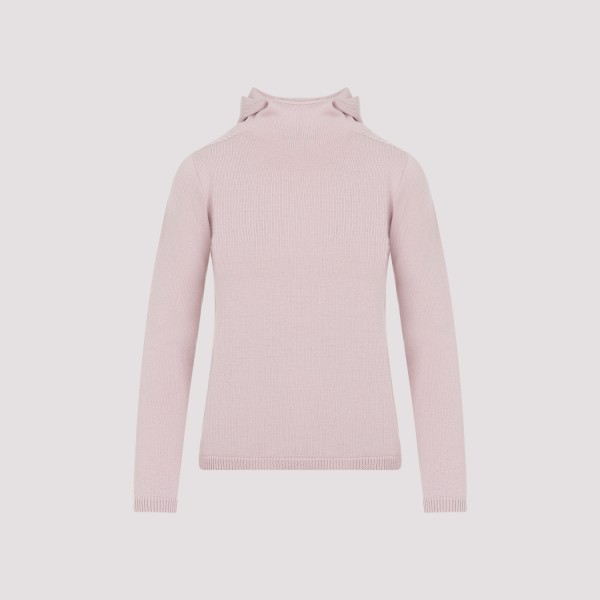 Shop Max Mara `s Paprica Knit Hoodie S In Solido Icy Pink