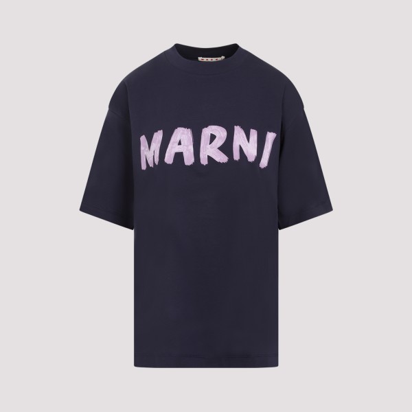 Shop Marni Cotton T-shirt 38 In Lb Blublack