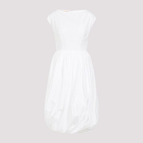 Shop Marni Cotton Midi Dress 40 In W Lily White