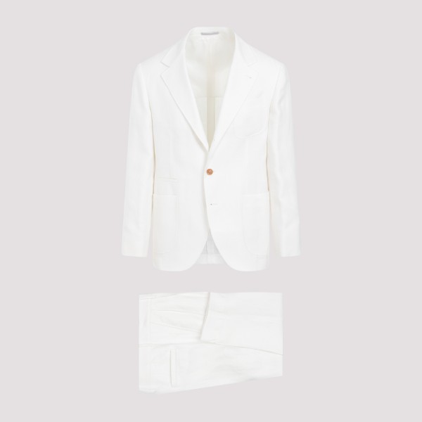 Shop Brunello Cucinelli Suit 50 In C Off White