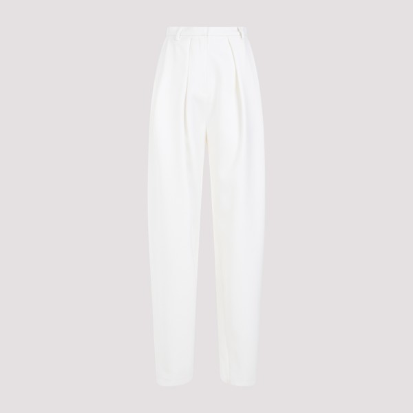 Shop Magda Butrym Wool Pants 34 In Cream