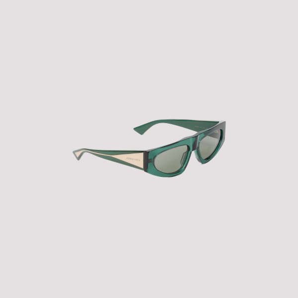 Shop Bottega Veneta Acetate Sunglasses Unica In Green Crystal Green