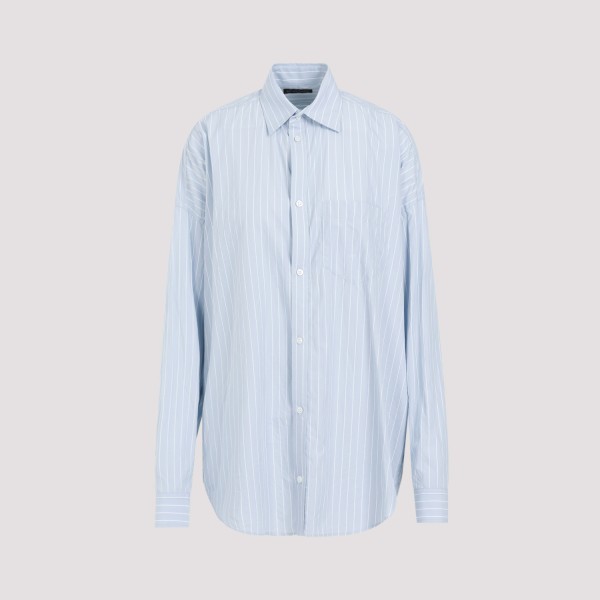 Shop Balenciaga Cocoon Shirt 38 In Light Blue White