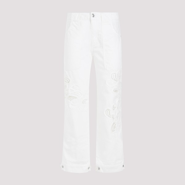 Shop Ermanno Scervino Cotton Pants 42 In Blanc De Blancs