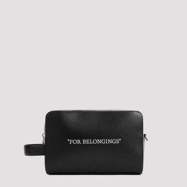 Off-white Off White Quote Bookish Toiletry Pouch Unica In Black White