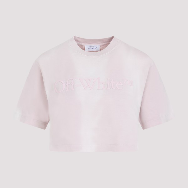Shop Off-white Off White Laundry Cropped T-shirt S In Burnished