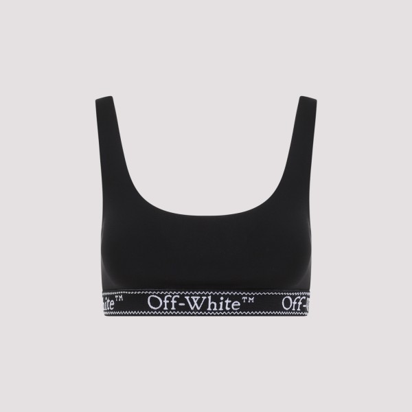Shop Off-white Off White Logoband Bra Xs In Black White