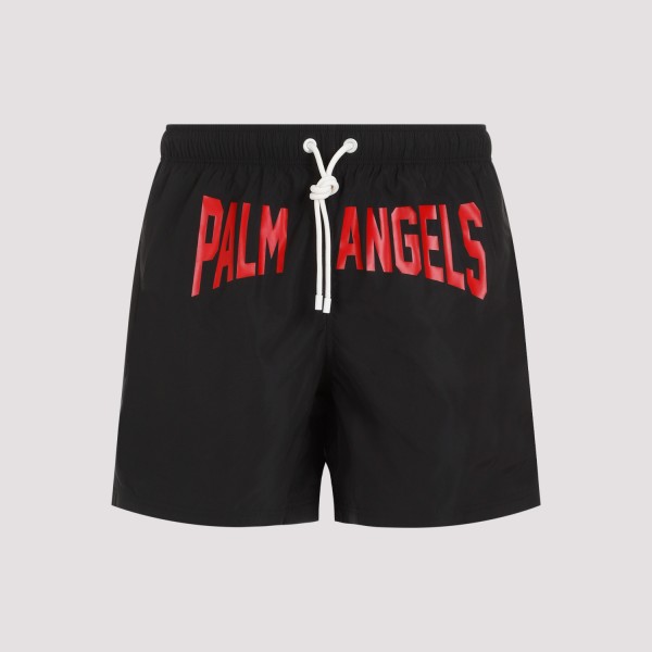 Shop Palm Angels Swimshorts S In Black Red