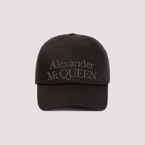 Alexander Mcqueen Stacked Hat In Black Khaki