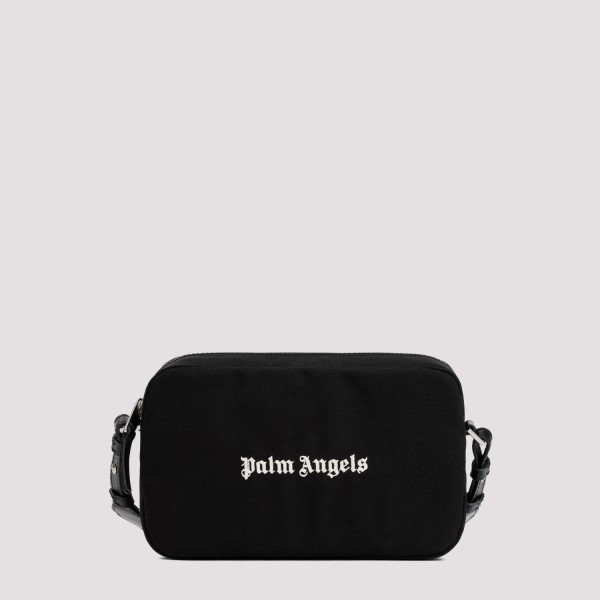 Palm Angels Cordura Logo Camera Bag In Black Whit