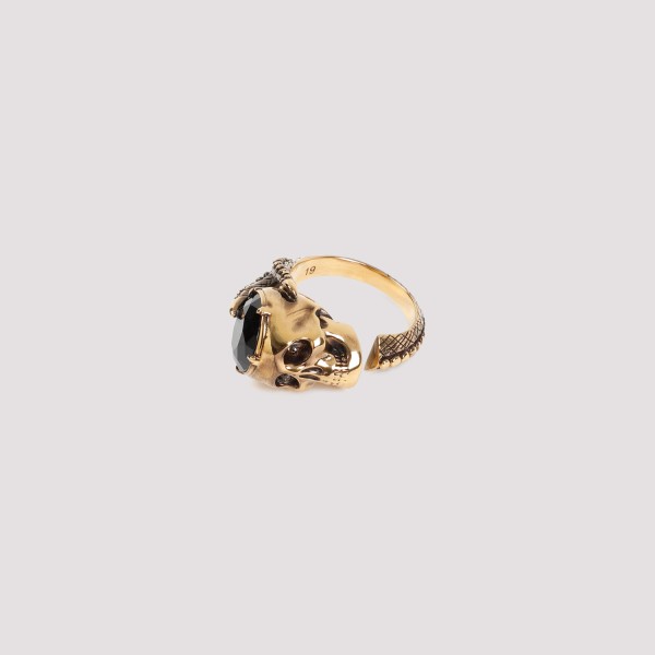 Shop Alexander Mcqueen Victorian Skull Ring 19 In Gr Jet