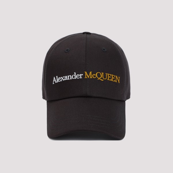 Shop Alexander Mcqueen Classic Logo Bicolor Hat M In Black Gold