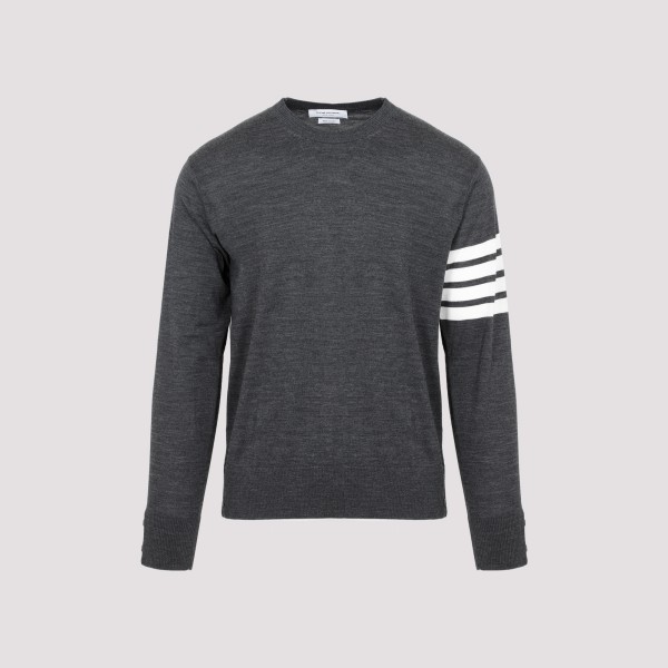 Shop Thom Browne 4-bar Pullover 3 In Dark Grey
