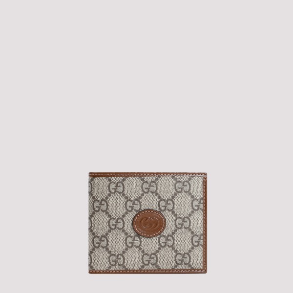 Shop Gucci Polyurethane Wallet Unica In Beige Ebony