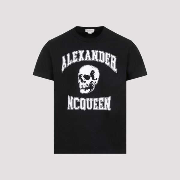 Shop Alexander Mcqueen Cotton T-shirt M In Black White