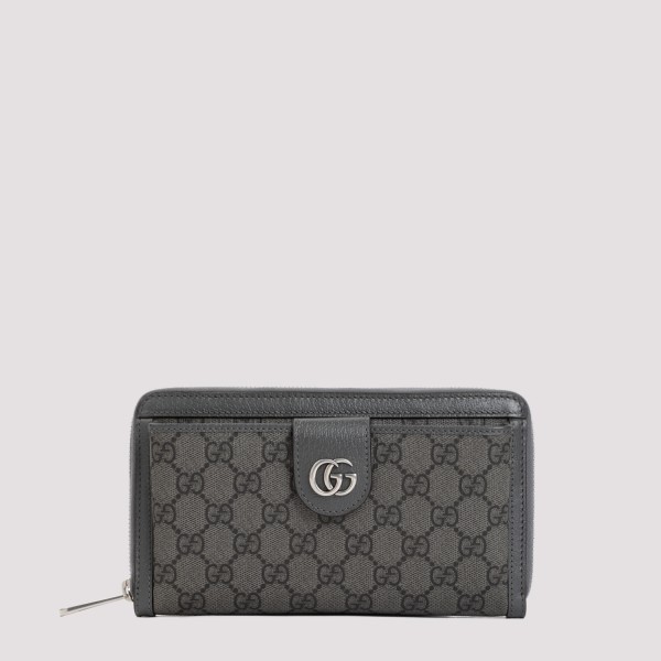 Shop Gucci Gg Supreme Print Wallet Unica In Grey Black
